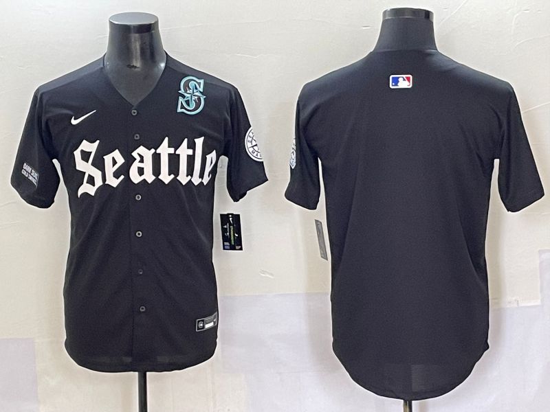Men 2025 Seattle Mariners Blank black Five generations Joint Name Nike MLB Jersey style 5->seattle mariners->MLB Jersey